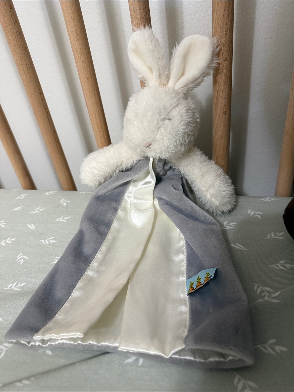 Bunnies by the bay grey lovey with satin binding